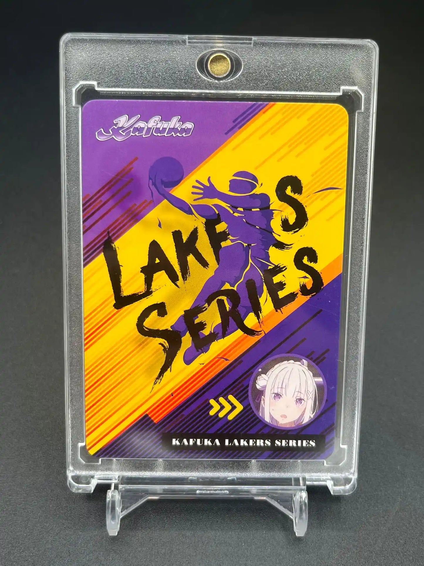 Vue arrière de la carte personnalisée Emilia – Re:Zero Waifu Anime Lakers Basketball Edition