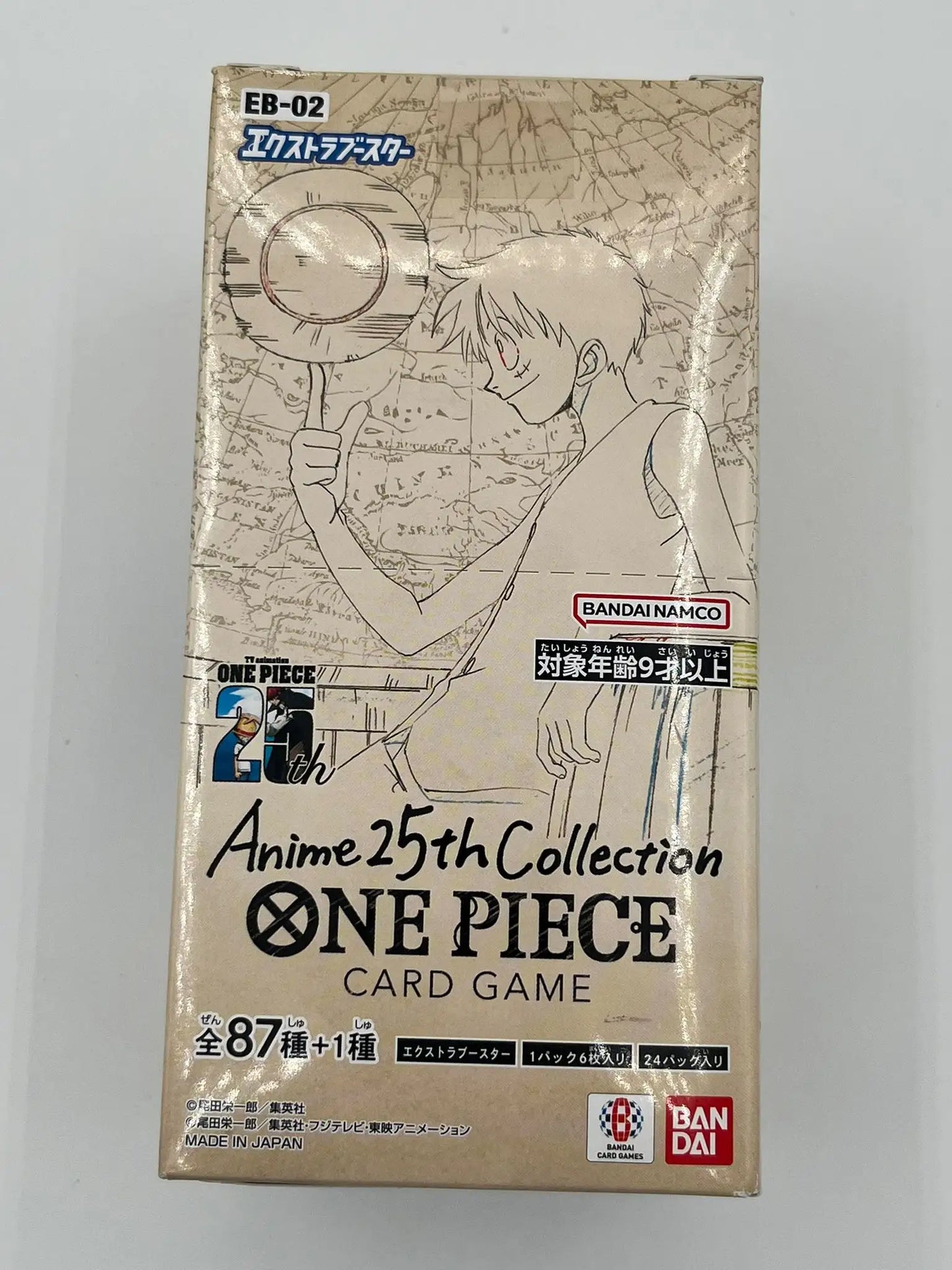 Vue de face de la boîte scellée One Piece Card Game Display EB-02 25th Collection – Version japonaise