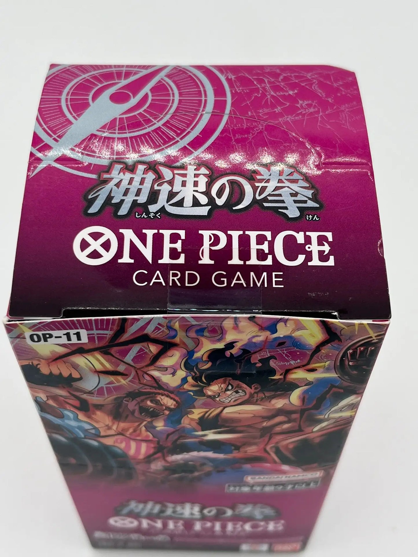 Vue du dessus de la boîte scellée One Piece Card Game Display OP-11 – Version japonaise