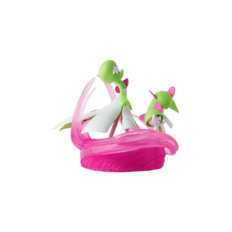 Back view of Ralts, Kirlia and Gardevoir official Pokémon Center light-up figure