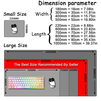 Comparison showing the large 90x40cm size of Asuka Langley Evangelion XXL gaming mouse pad
