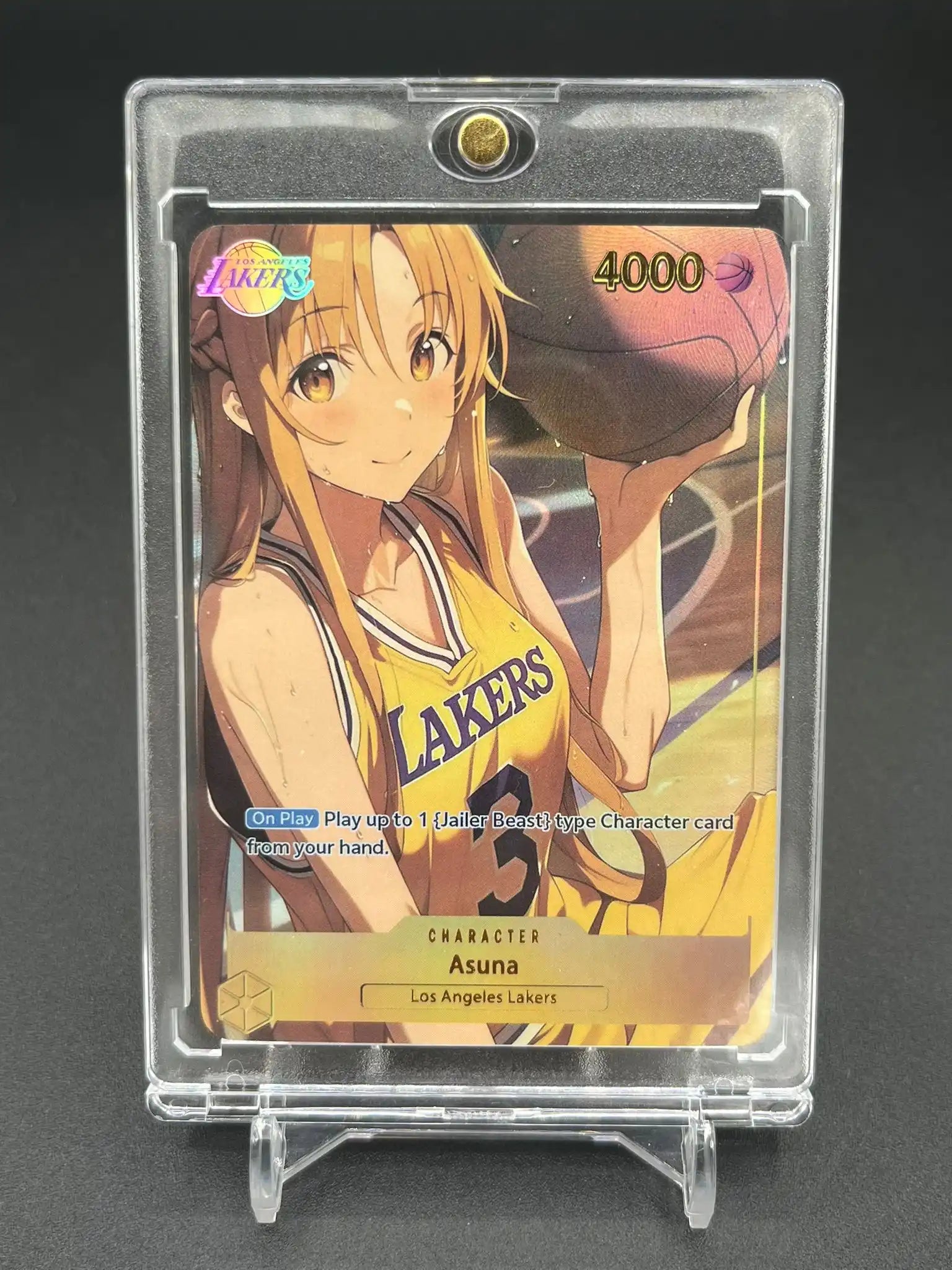 Vue de face de la carte personnalisée Asuna – Sword Art Online Waifu Anime Lakers Basketball Edition
