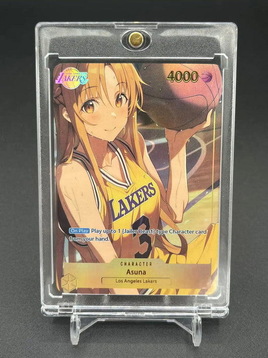 Vue de face de la carte personnalisée Asuna – Sword Art Online Waifu Anime Lakers Basketball Edition