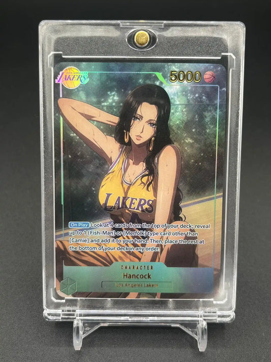 Vue de face de la carte personnalisée Boa Hancock – One Piece Waifu Anime Lakers Basketball Edition