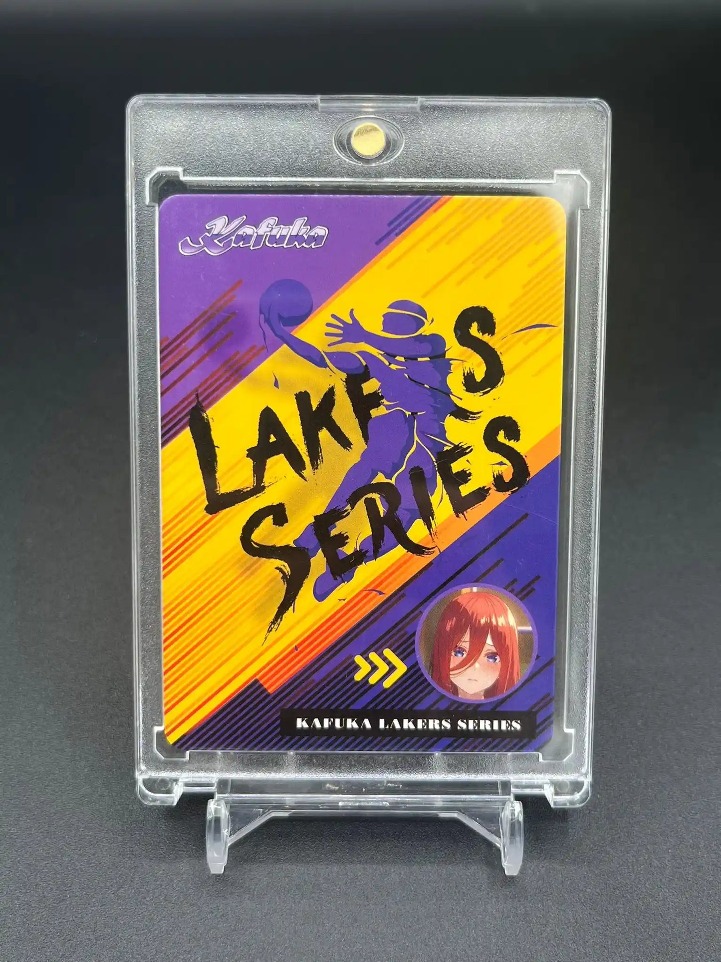 Vue arrière de la carte personnalisée Miku Nakano – The Quintessential Quintuplets Waifu Anime Lakers Basketball Edition