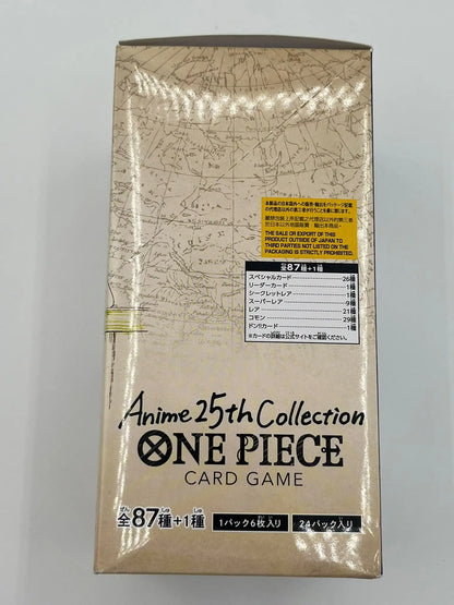 Vue du côté gauche de la boîte scellée One Piece Card Game Display EB-02 25th Collection – Version japonaise
