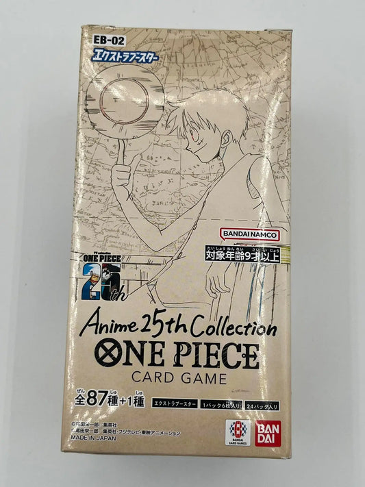 Vue de face de la boîte scellée One Piece Card Game Display EB-02 25th Collection – Version japonaise