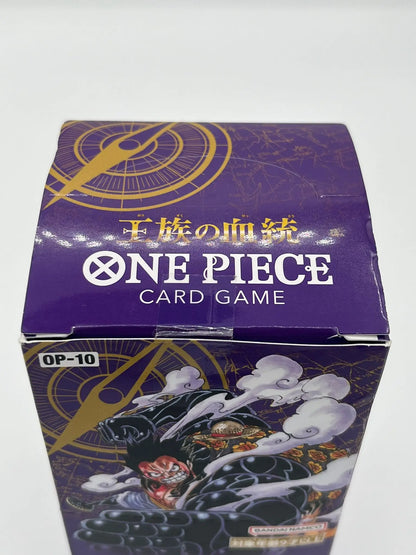 Vue du dessus de la boîte scellée One Piece Card Game Display OP-10 – Version japonaise