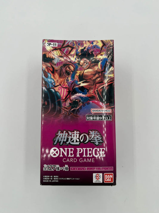 Vue de face de la boîte scellée One Piece Card Game Display OP-11 – Version japonaise