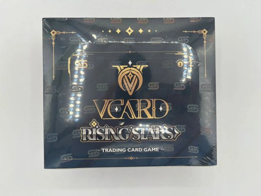 Vue de face de la boîte VCARD Rising Stars 1st Edition – Cartes à collectionner Vtuber